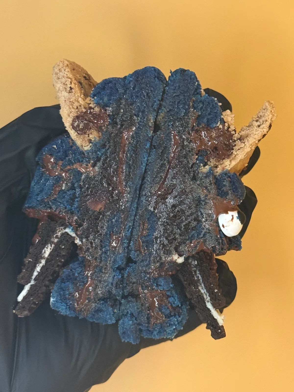 Cookie Monster stuffed with Brownies